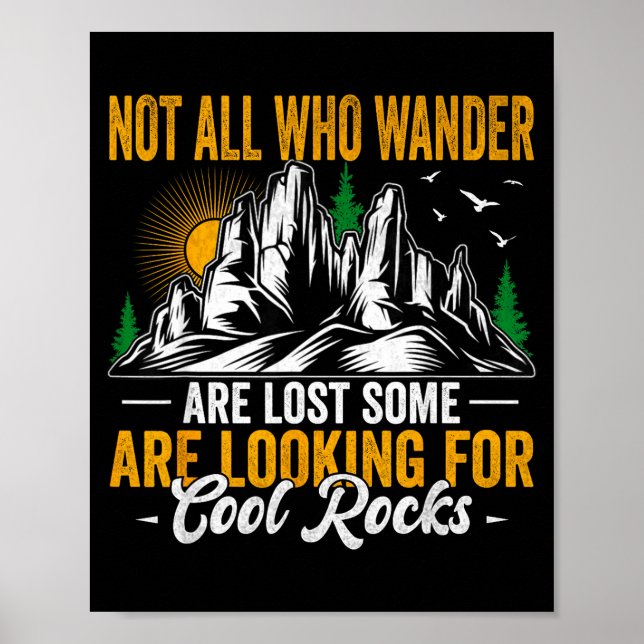 Poster Not All Who Wander Are Lost Funny Outdoor Hiking T (Devant)