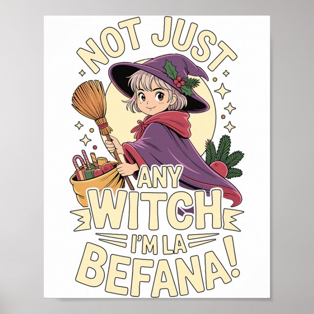 Poster “not Just Any Witch, I’m La Befana” Funny Italian  (Devant)
