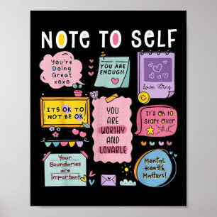 Poster Note à soi-même Psychologue Sensibilisation à la s
