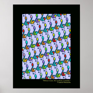 Poster note de musique imprimé décoratif
