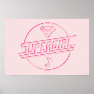 Poster Note de musique rose Supergirl