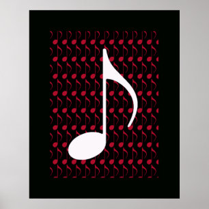 Poster note musicale blanche cool graphique