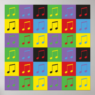 Poster Notes de musique 8ème motif Pop Art