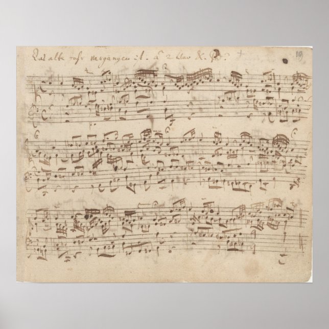 Poster Notes de musique ancienne - Feuille de musique Bac (Devant)