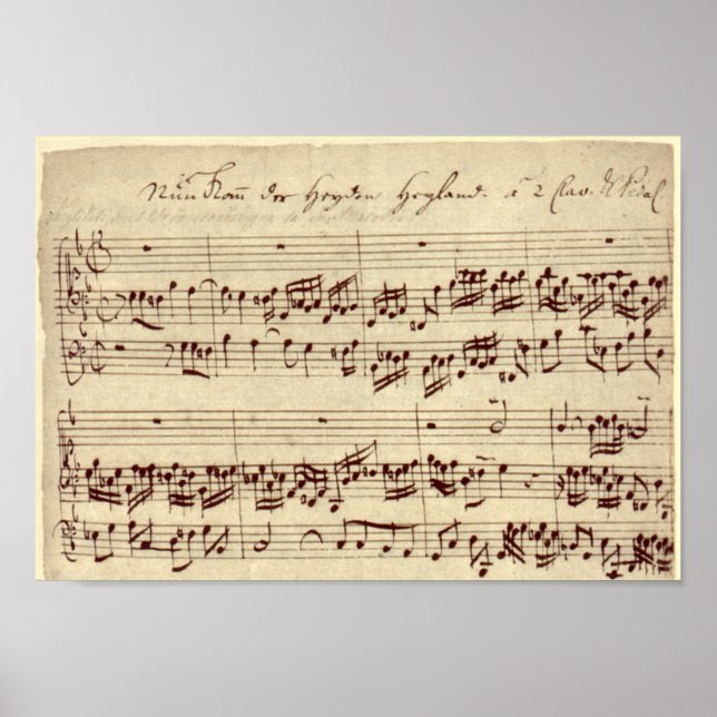 Poster Notes de musique ancienne - Feuille de musique Bac (Devant)