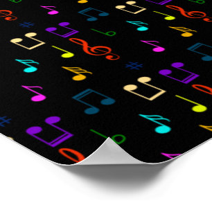 Poster Notes de Musique Cadeaux pour Musiciens Amoureux d