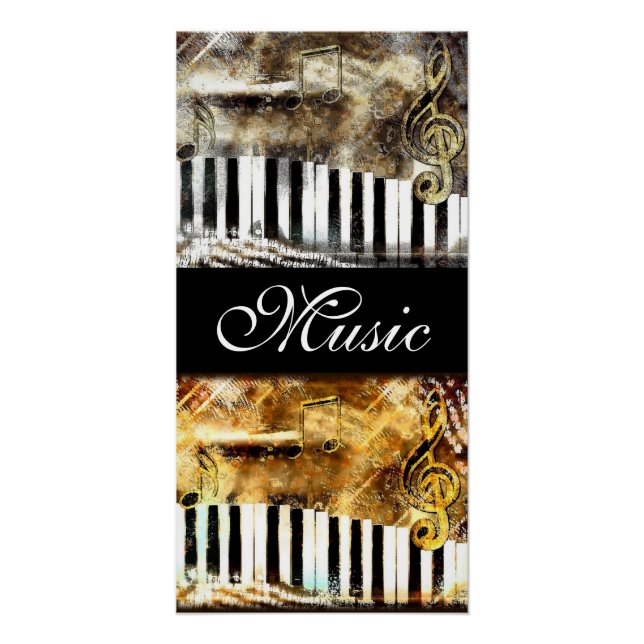 Poster Notes de musique Piano Keys Dance Instruments (Devant)