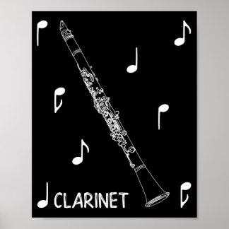 Poster Notes musicales Clarinet