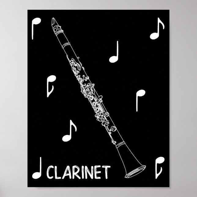 Poster Notes musicales Clarinet (Devant)