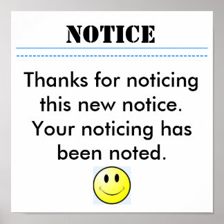 Poster NOTICE, Merci d'avoir remarqué ce nouveau no...
