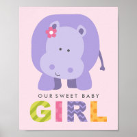Notre Bébée Douce Fille Violet Hippo Nursery