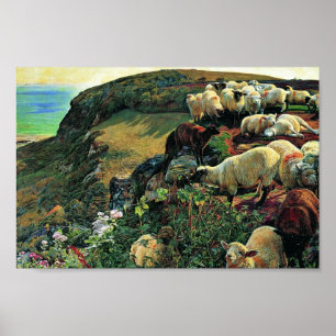 Poster Notre Côte Anglaise (Moutons Perdus) Par Hunt Will