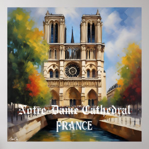 Poster Notre-Dame Cathedral, France AI Content