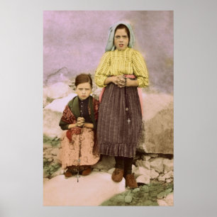Poster Notre Dame de Fatima Enfants Jacinta & Lucia