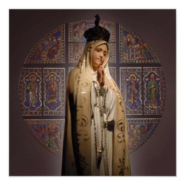 Poster Notre Dame de Fatima Image Dévotionnelle. (Devant)