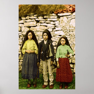 Poster Notre Dame de Fatima Vierge Lucia Jacinta Francisc