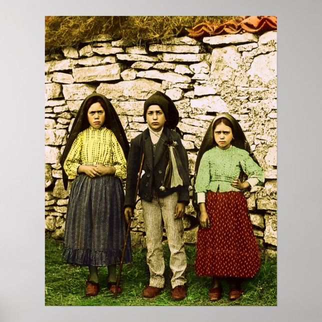 Poster Notre-Dame de Fatima Vierge Marie Enfants (Devant)