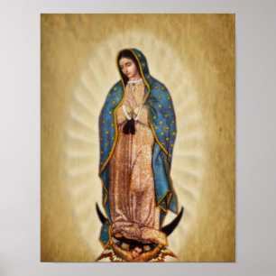 Poster Notre Dame de Guadalupe Image Dévotionnelle.