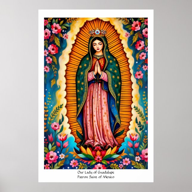 Poster Notre-Dame de Guadalupe Patron Saint du Mexique (Devant)