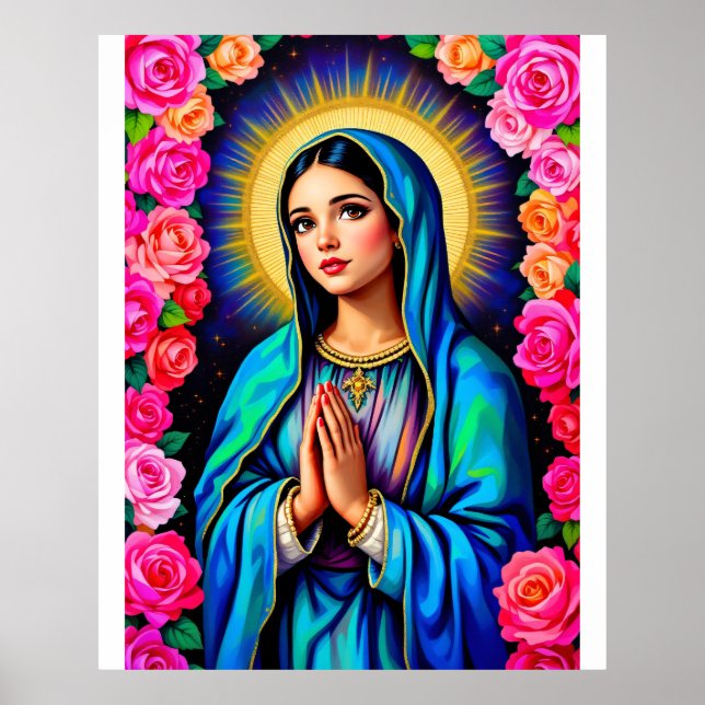 Poster Notre-Dame de Guadalupe priant Vierge Marie Grande (Devant)