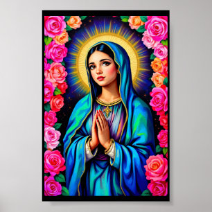 Poster Notre-Dame de Guadalupe priant Vierge Marie Petite