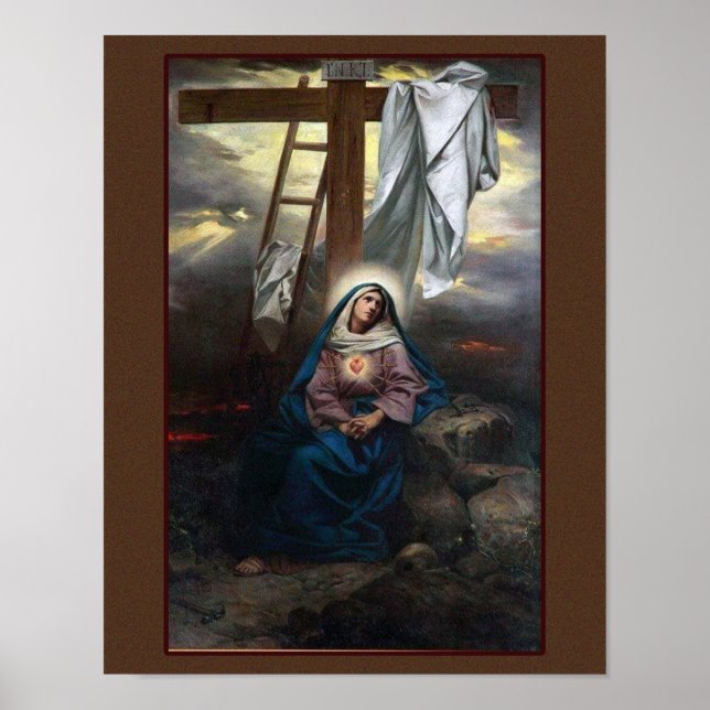 Poster Notre Dame des Douleurs Image Dévotionnelle. (Devant)