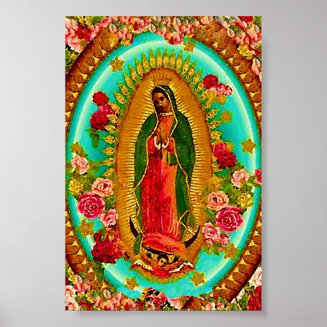 Poster Notre Dame Guadalupe Mexicaine Sainte Vierge Marie (Devant)