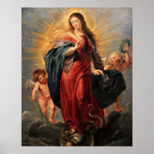 Poster Notre Dame Vierge Immaculée Coeur de Marie 3 Poste