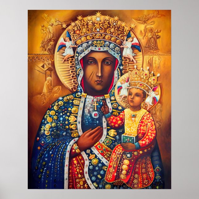 Poster Notre Dame Vierge Marie Vladimir Czestochowa Catho (Devant)