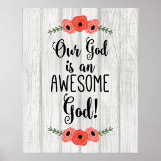 Poster Notre Dieu est un Dieu génial - Citation Inspirati
