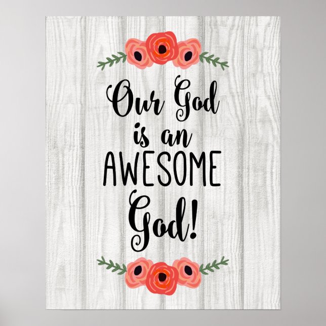 Poster Notre Dieu est un Dieu génial - Citation Inspirati (Devant)