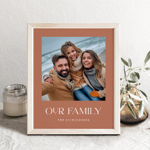 Poster Notre famille Terracotta Modern Text and Photo