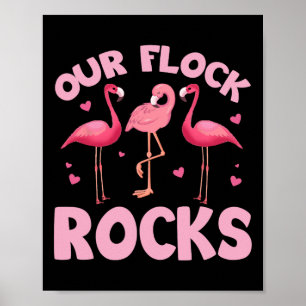 Poster Notre Flock Rocks Flamant rose Familial Correspond