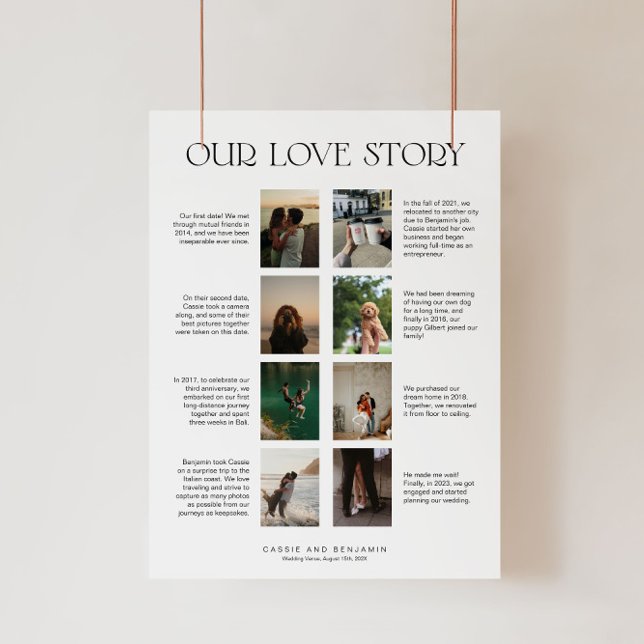 Poster Notre histoire d'amour mariage signe modèle avec p (Créateur téléchargé)