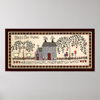 Poster NOTRE MAISON~Primitive Rustic Home Décor Art