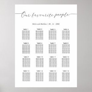 Poster Notre Panneau de Plan de Table de Mariage pour les