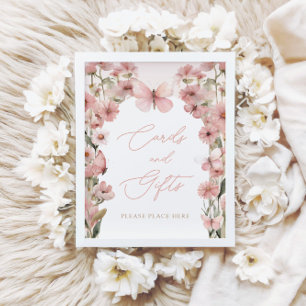 Poster Notre Petit Papillon Rose Girls Cartes et Cadeaux