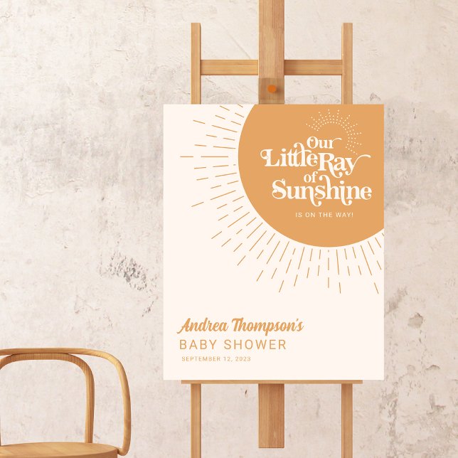 Poster Notre Petit Rayon de soleil Boho Baby shower jaune (Créateur téléchargé)