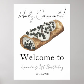Poster Notre petite fête d'anniversaire Cannoli 1 an