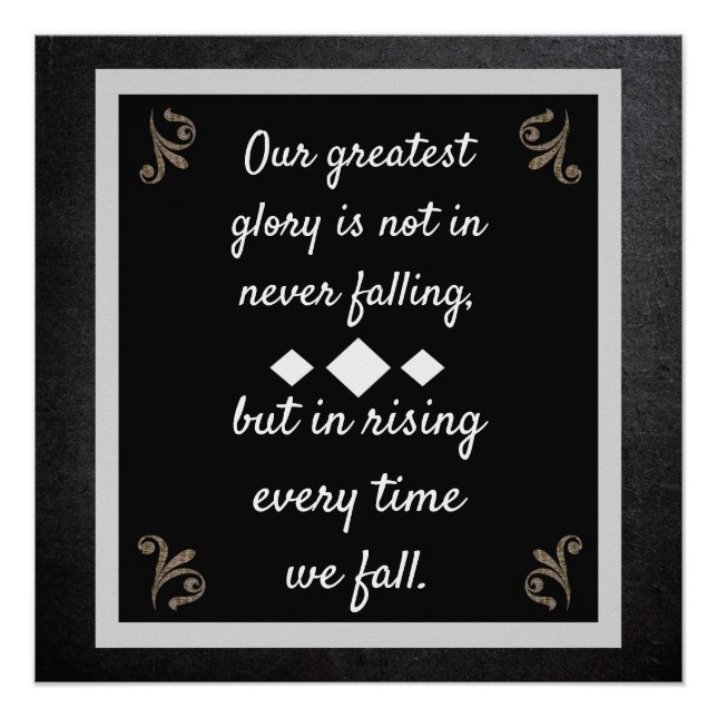 Poster Notre plus grande gloire - Citation Confucius = im (Devant)