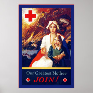 Poster Notre plus grande mère ~ Infirmière Vintage ~ WW1