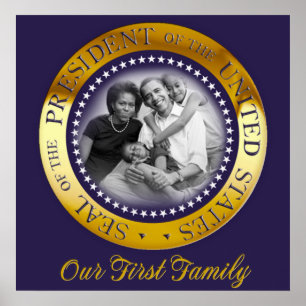 Poster Notre première famille, Obama Portrait du sceau pr
