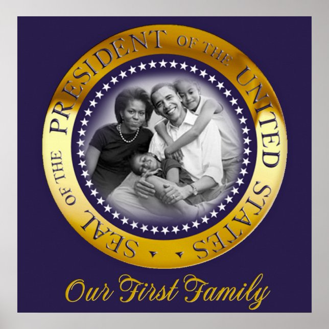 Poster Notre première famille, Obama Portrait du sceau pr (Devant)