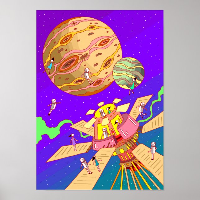 Poster Notre station spatiale. (Devant)