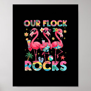 Poster Notre troupeau en folie aux flamants roses vacance