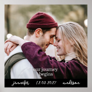 Poster Notre voyage commence l Noms Mariage Photo