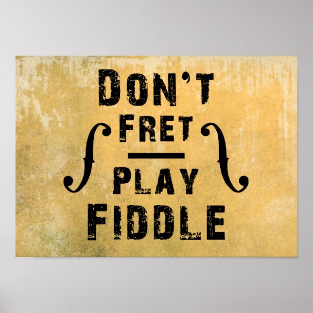 Poster N'oublie pas de jouer au cadeau de violon Fiddle (Devant)