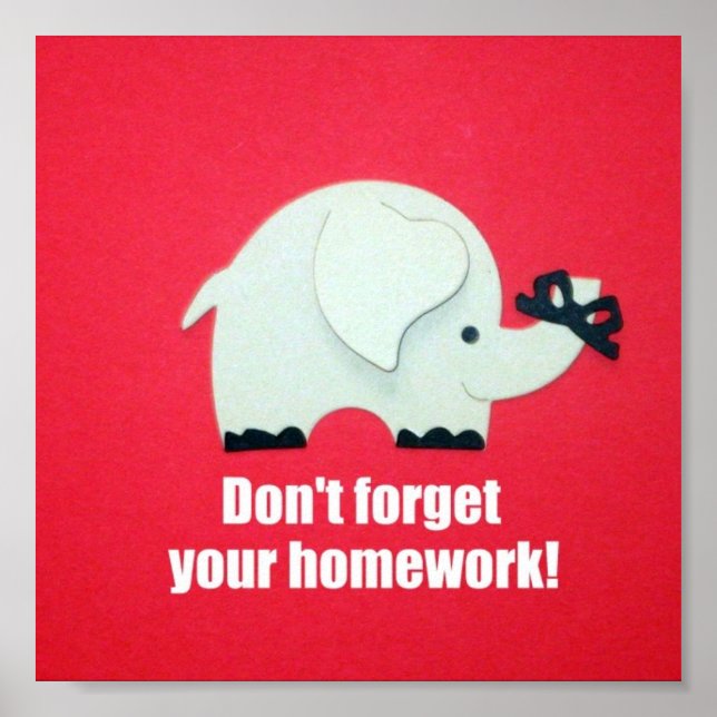 Poster N'oublie pas tes devoirs ! (Devant)