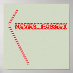 Poster N'oubliez jamais les pailles en plastique