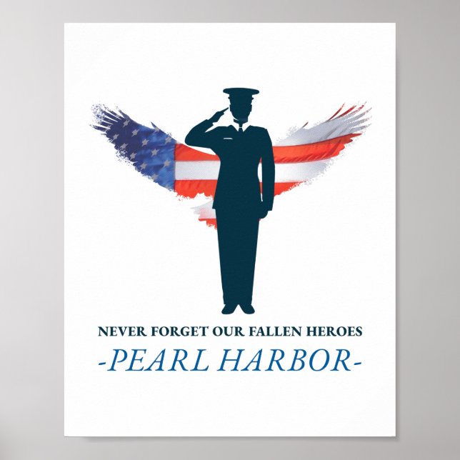 Poster N'oubliez jamais notre Fallen Heroes Pearl Harbor  (Devant)
